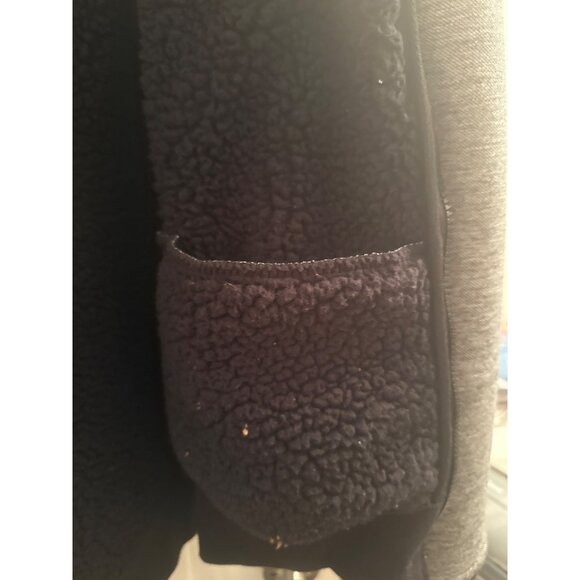 Surplus Mens XL Hooded Jacket Cotton/Polyester Blend Black/Grey Sherpa Lined Ful - Picture 5 of 6